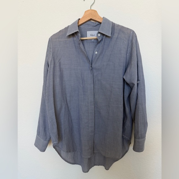 Rails Tops - Rails Button Down Blouse Ella in Slate and White